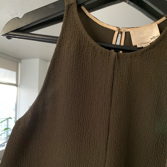 ARITZIA Le Fou Wilfred Trompette Dress Olive Green - Picture 5 of 6